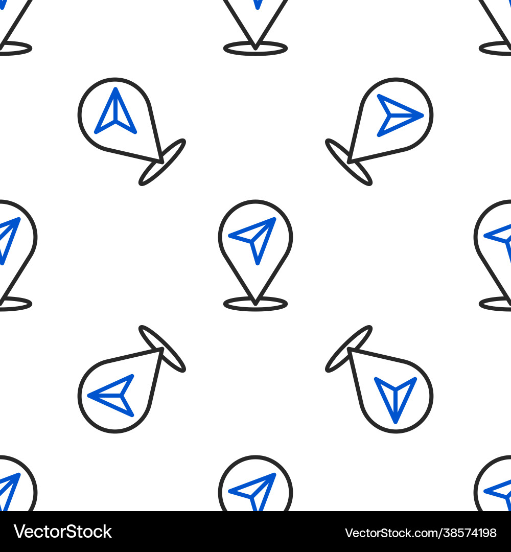 Line map pin icon isolated seamless pattern Vector Image