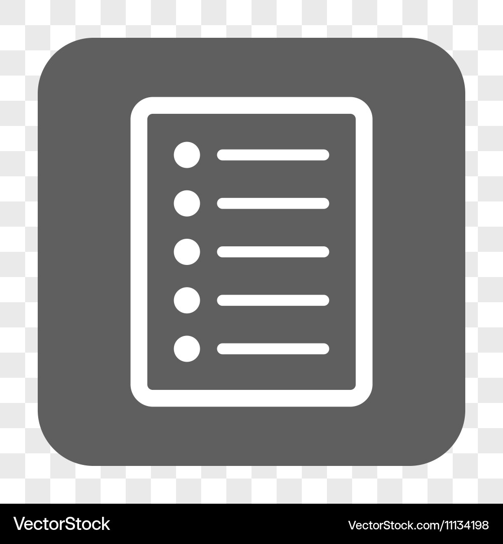 List page rounded square button vector image