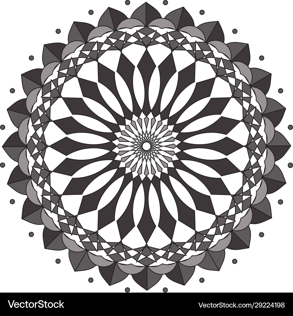 Mandala pattern design in gray color Mandala pattern design in gray color Vector Image