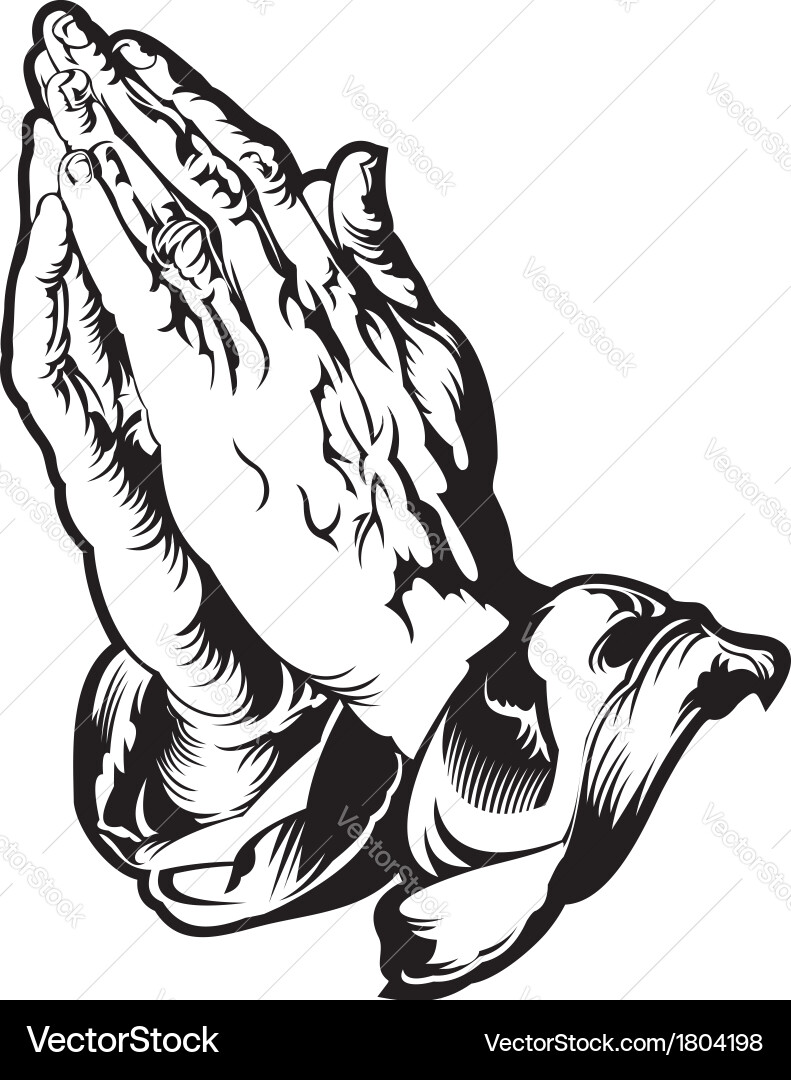 Praying Hands - Religious Symbol vector image