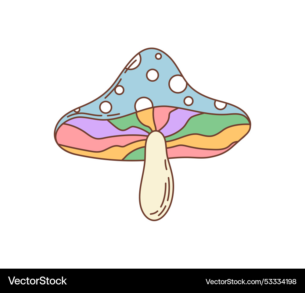 Retro Psychedelic Mushroom Vector Image