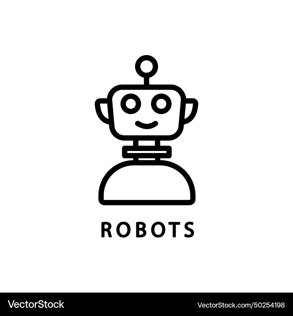 Robot icon chatbot cute smiling bot Robot icon chatbot cute smiling bot Vector Image