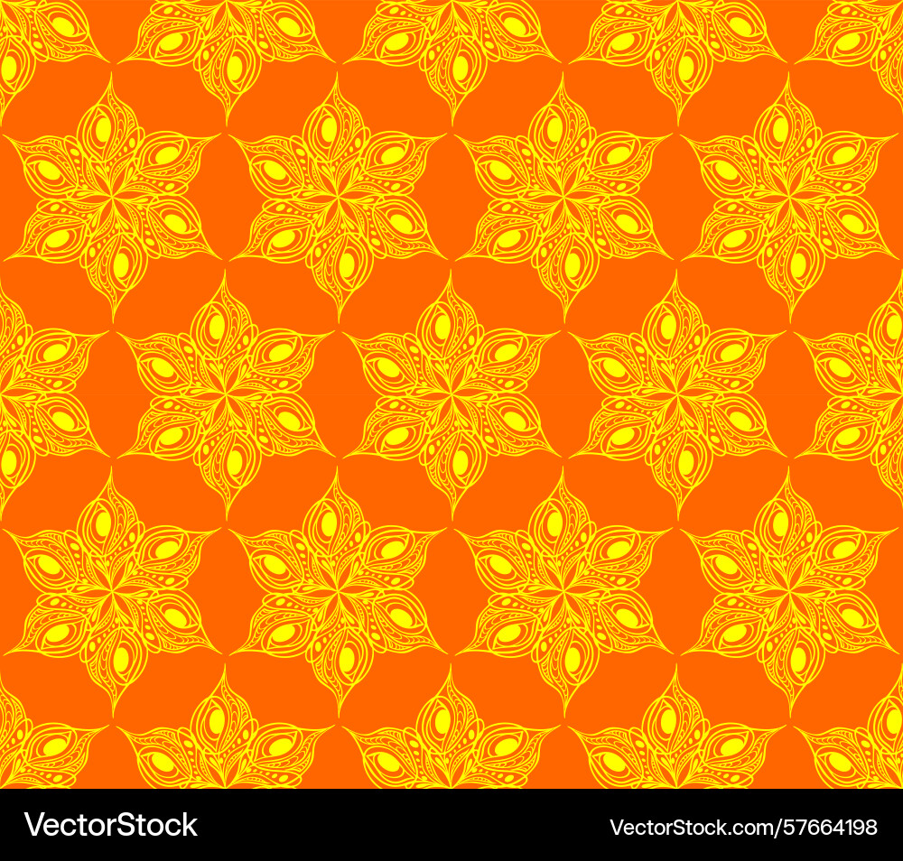 Seamless symmetrical pattern of abstract yellow Vector Image