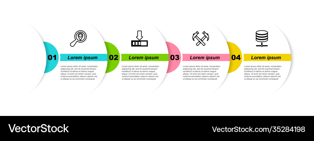 Set line search location loading two crossed Set line search location loading two crossed vector image