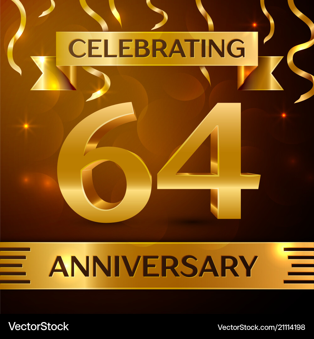 Sixty four years anniversary celebration design Sixty four years anniversary celebration design vector image