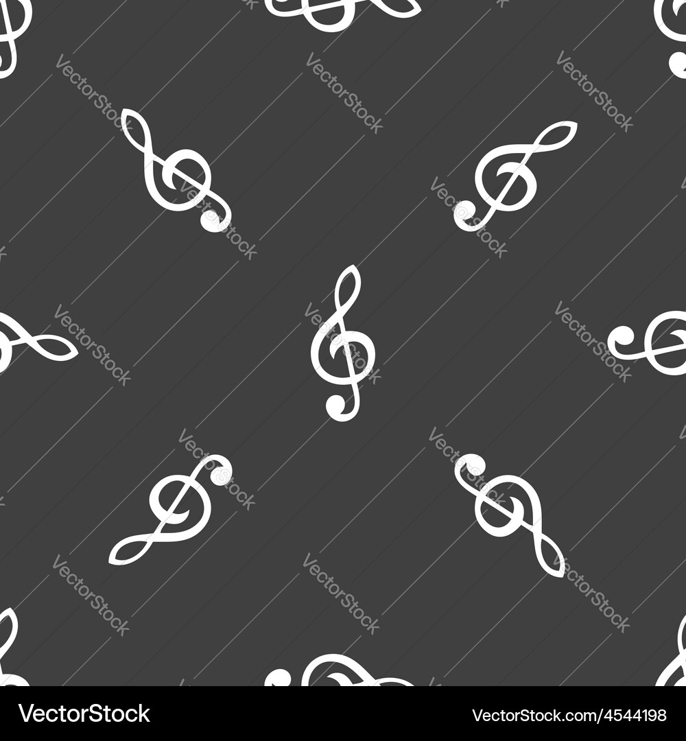 Treble clef pattern vector image