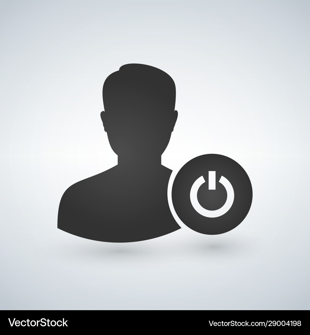 User avatar with power button icon on off Vector Image