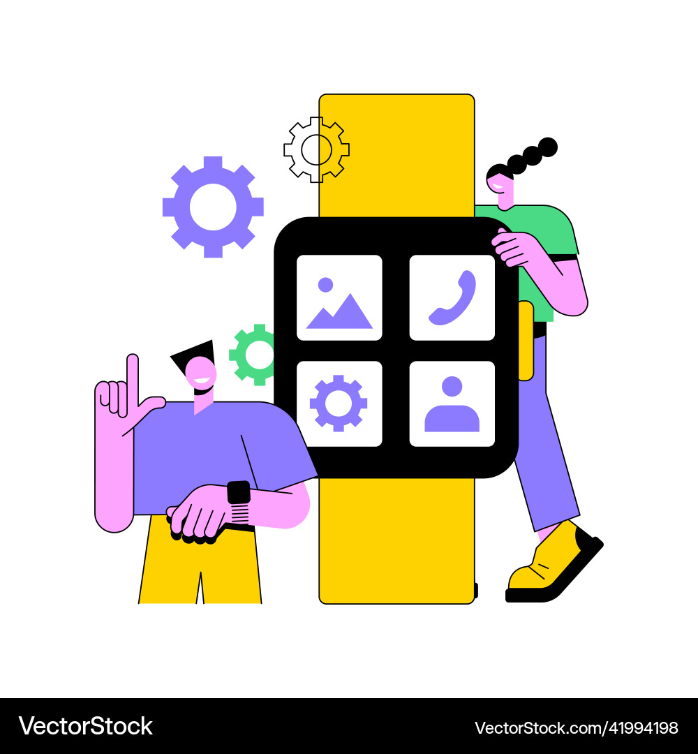 Wearable mobile app development abstract concept Vector Image