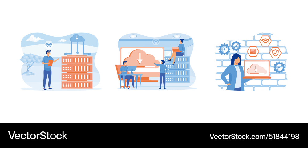 Web hosting concept of cloud computing Web hosting concept of cloud computing vector image