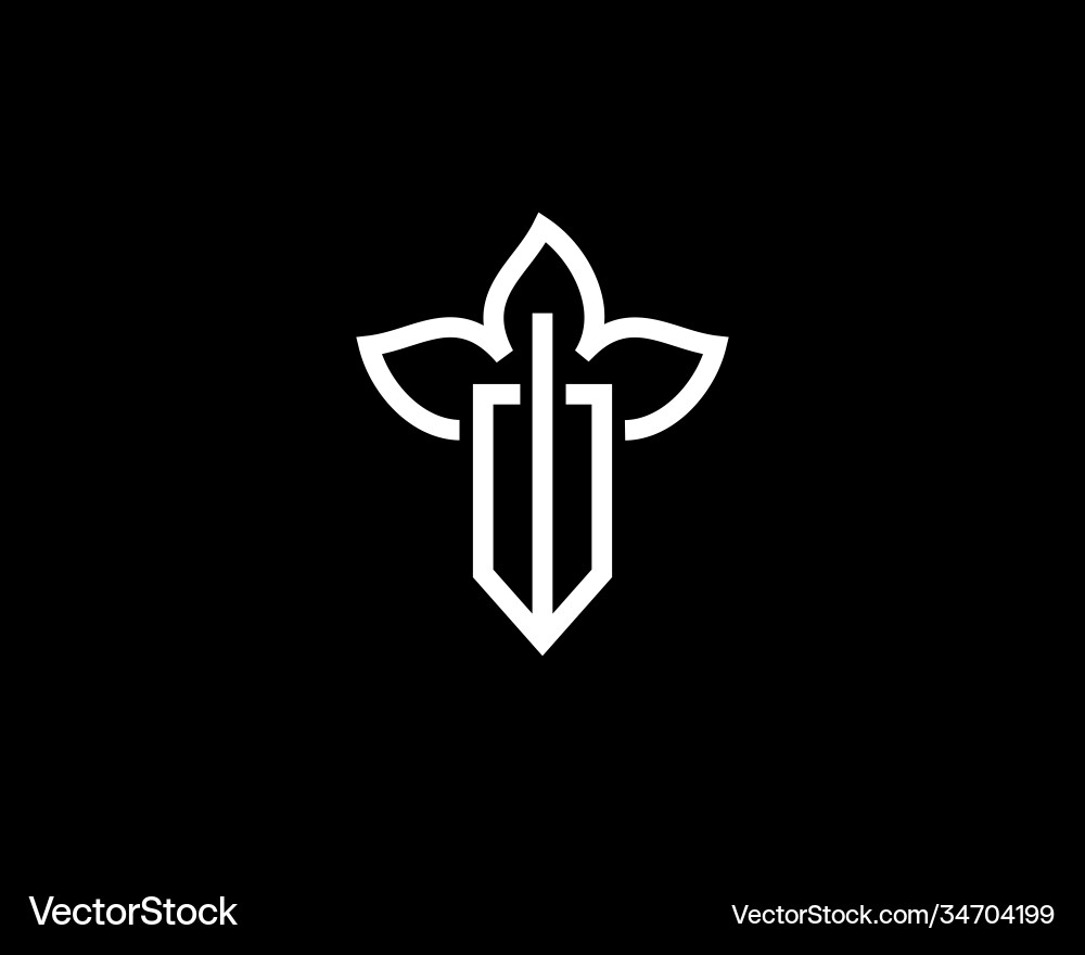 Abstract sword dagger blade knife with a handle vector image