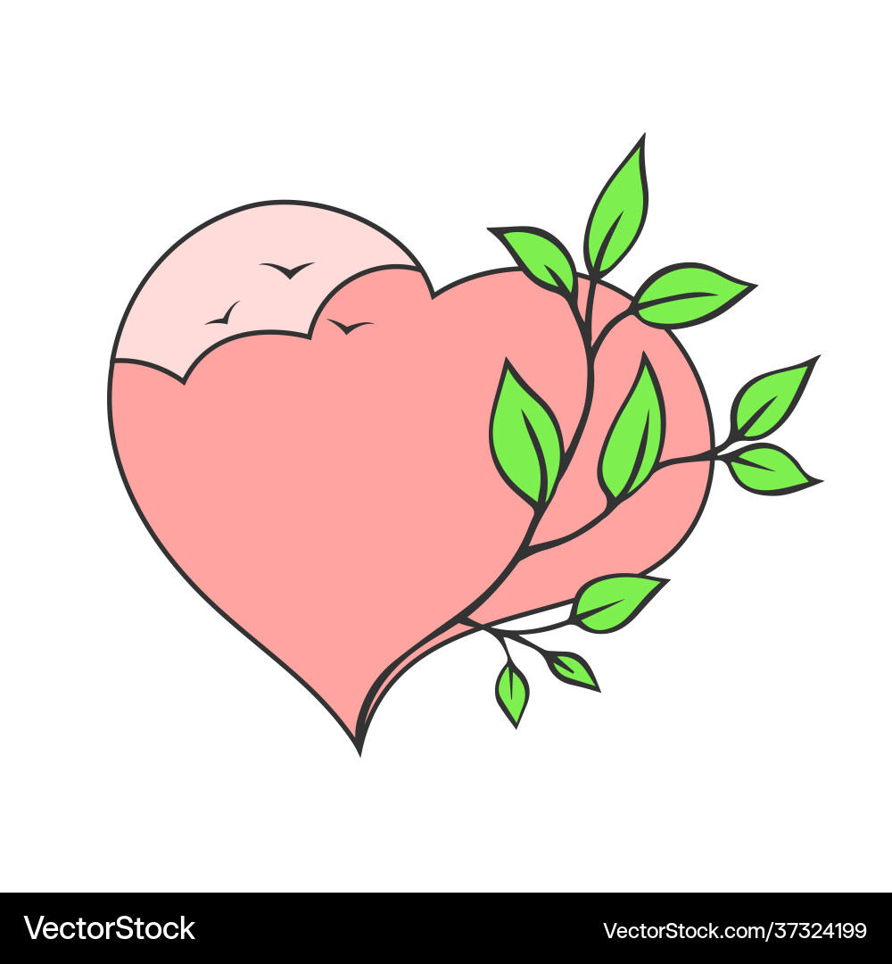 Abstraction spring mood with a symbolic heart Vector Image