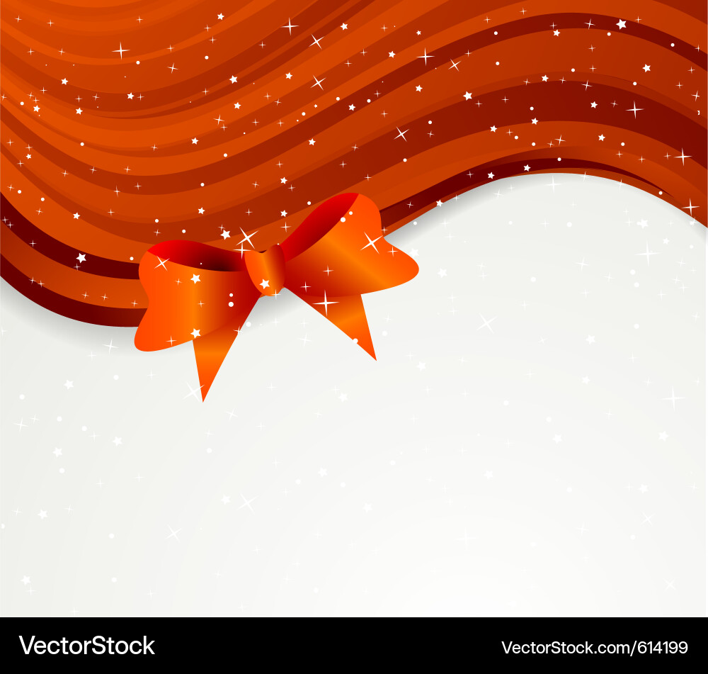 Background with red bow Vector Image