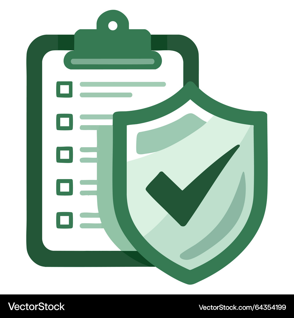 Checklist & Shield Icon – Royalty-Free Vector | VectorStock