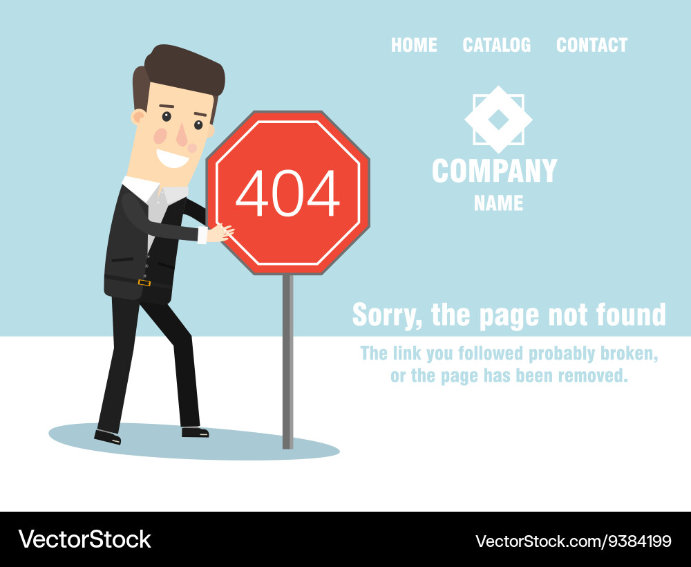 Concept page 404 design error Vector Image