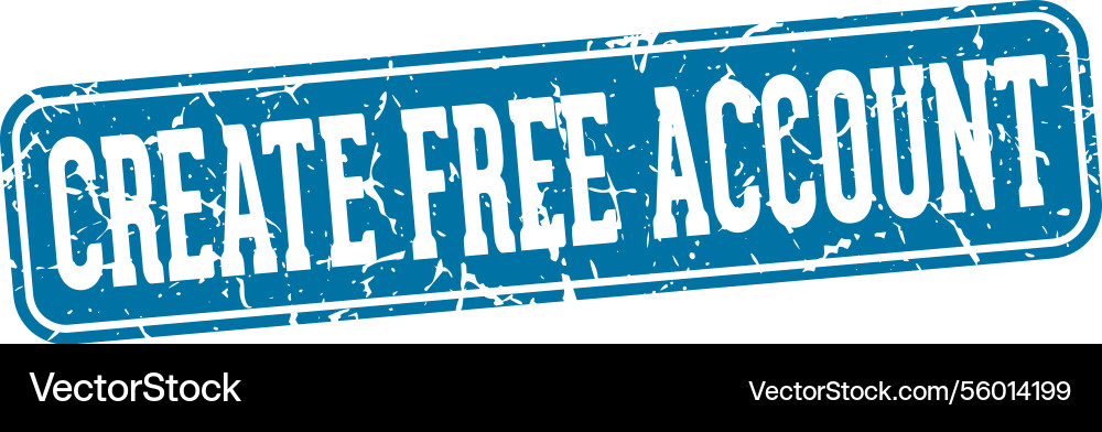 Create free account rectangular sign vector image