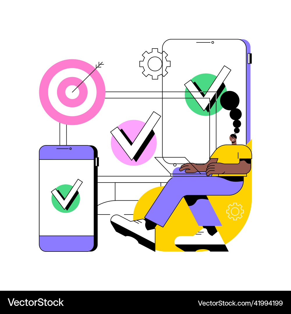 Cross-device tracking abstract concept Cross-device tracking abstract concept vector image