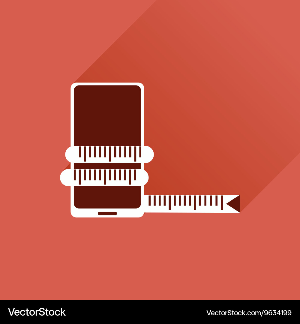 Flat web icon with long shadow mobile diet vector image