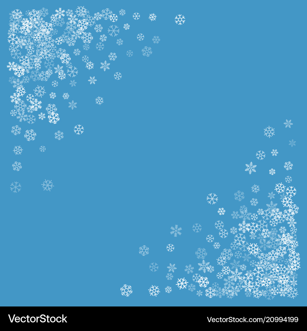 Frame or border of random scatter snowflakes Frame or border of random scatter snowflakes vector image