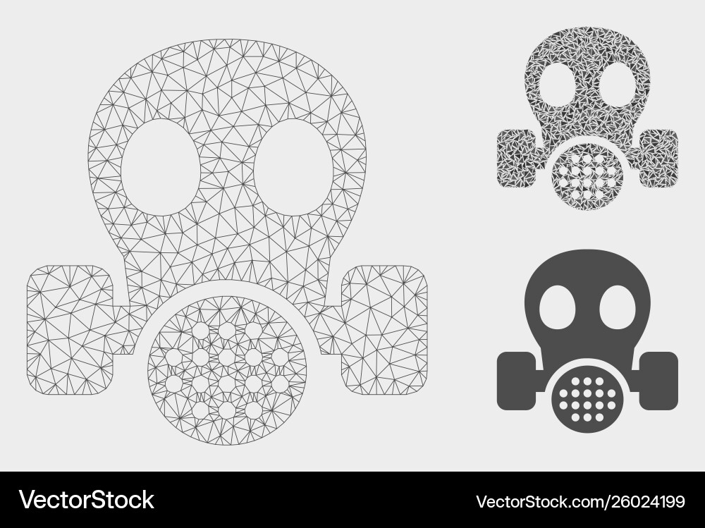 Gas mask mesh carcass model and triangle Gas mask mesh carcass model and triangle Vector Image