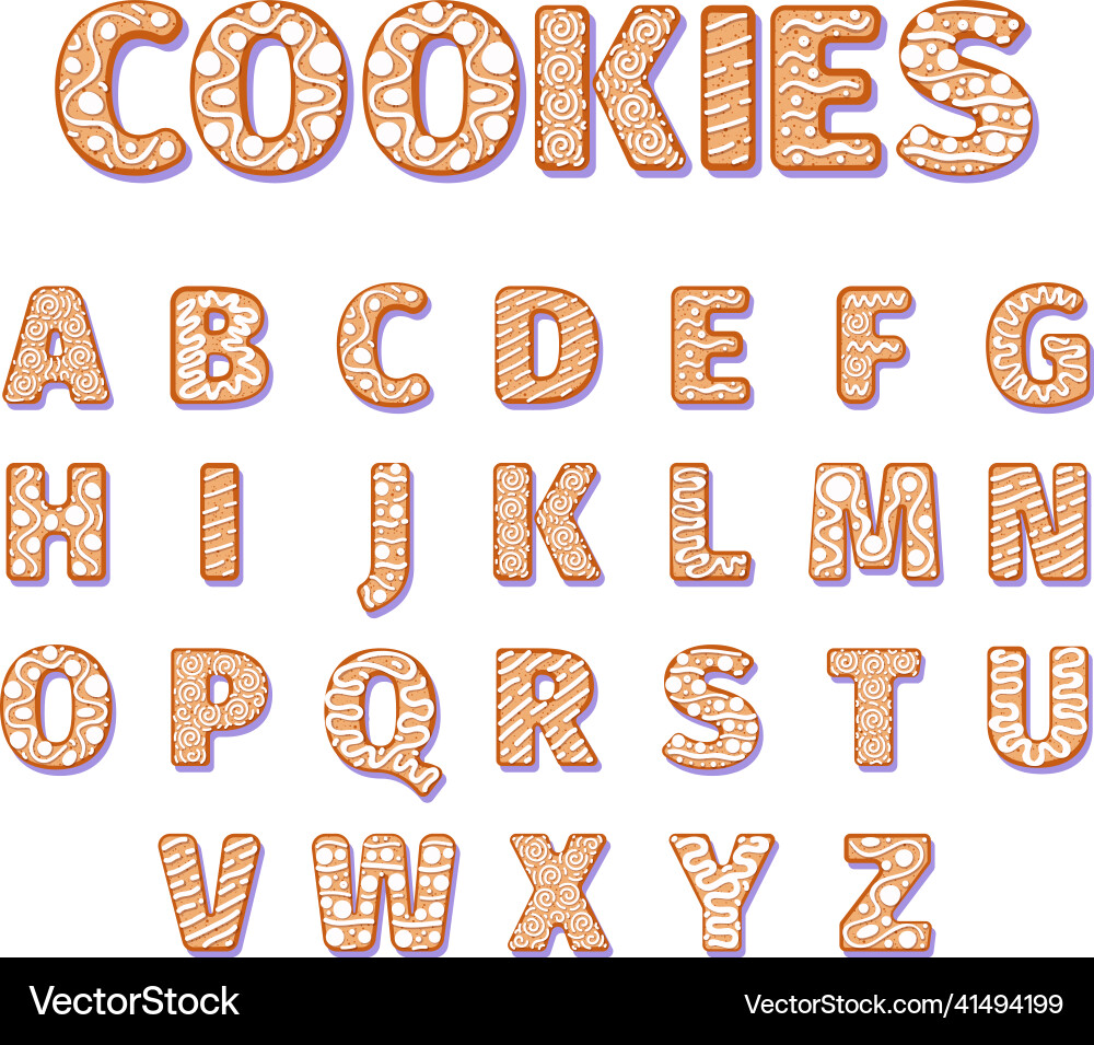 Gingerbread Alphabet Weihnachtsbriefe Gingerbread Alphabet Weihnachtsbriefe vektorbild