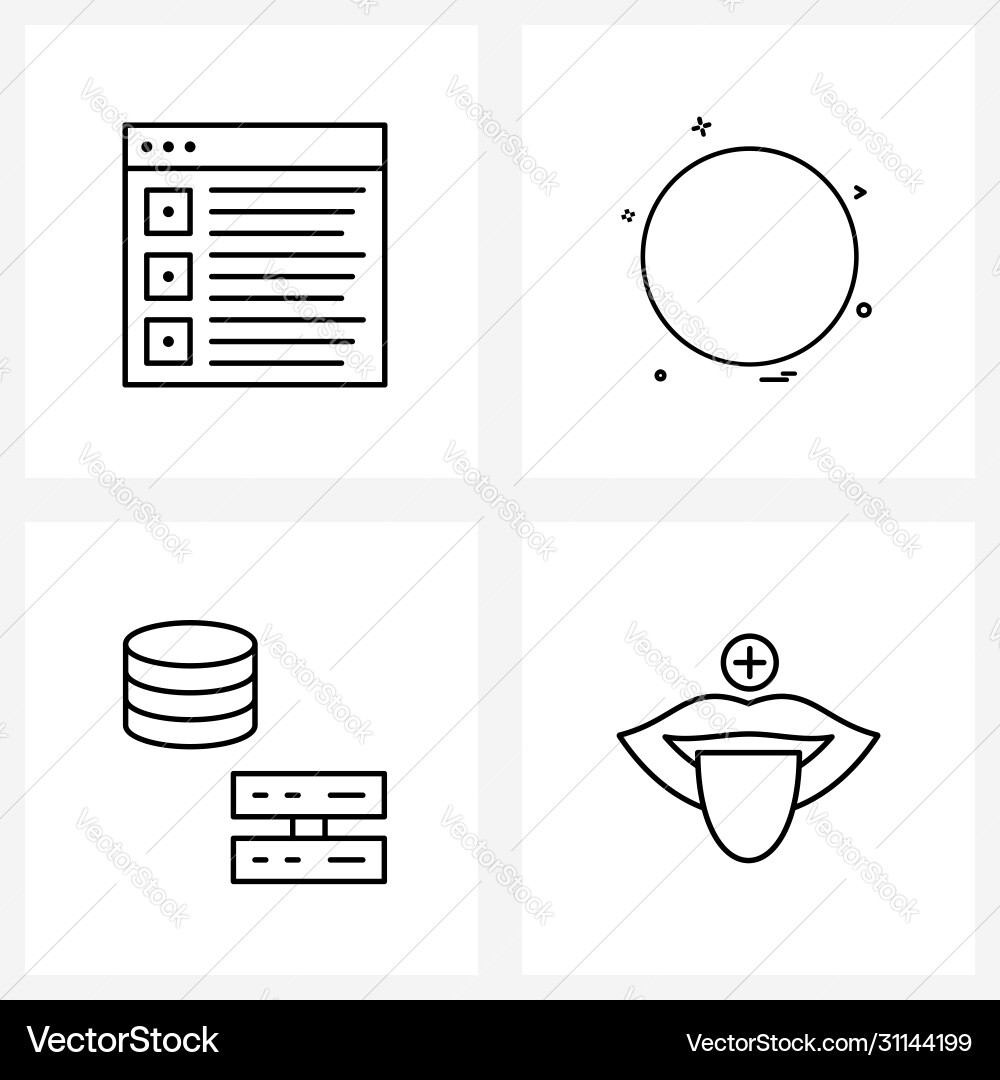 Modern style set 4 line pictograph grid based Vector Image
