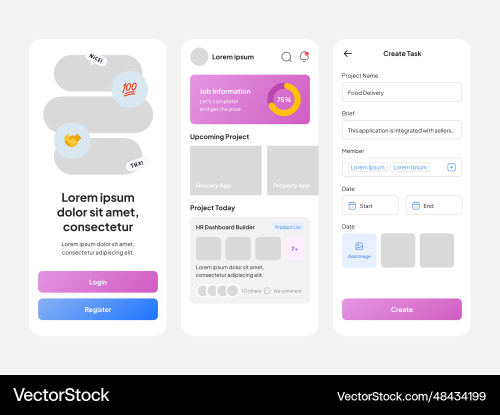 Project manage ui design template Project manage ui design template vector image