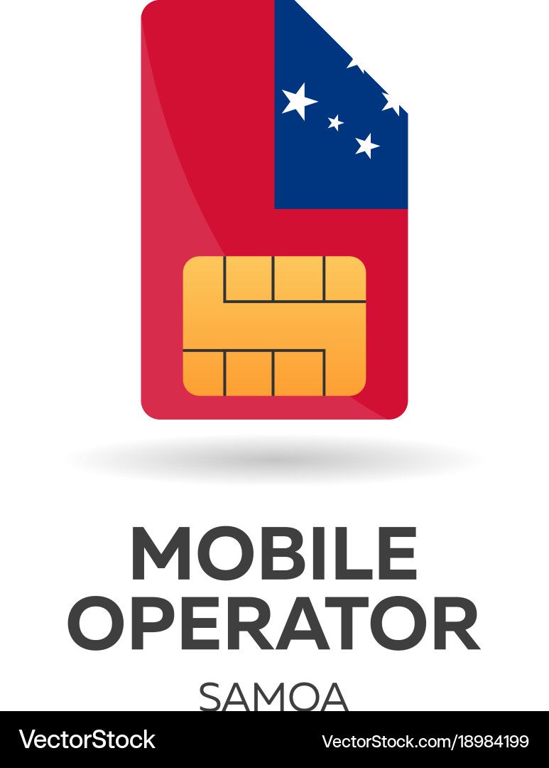 Samoa mobile operator sim card with flag vector image