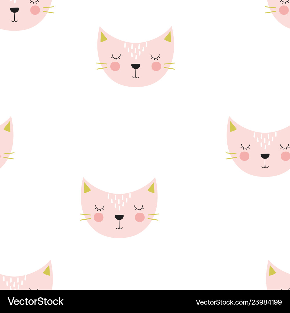 Scandinavian Cat Pattern vector image