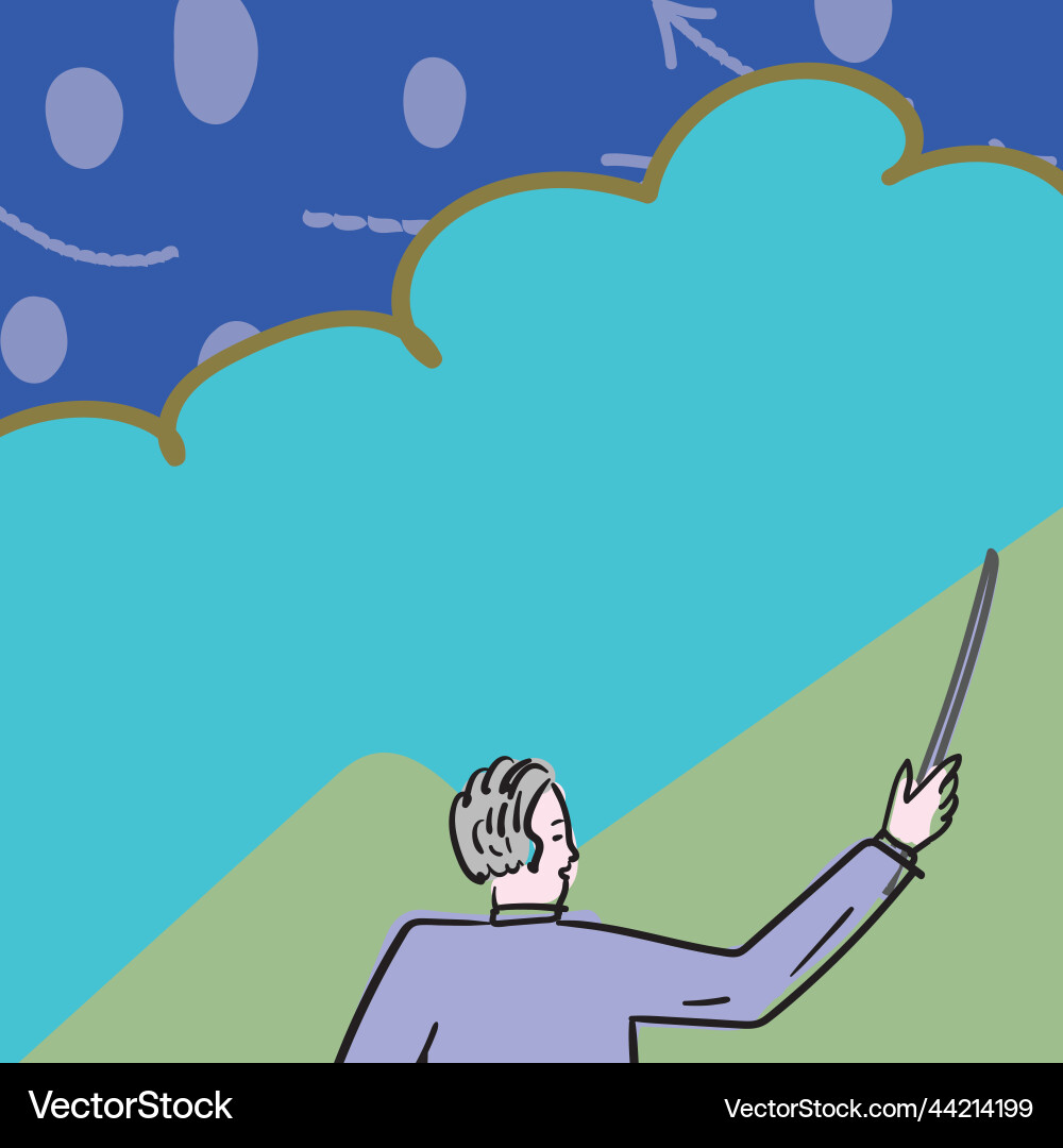 School instructor drawing pointing stick on empty vector image