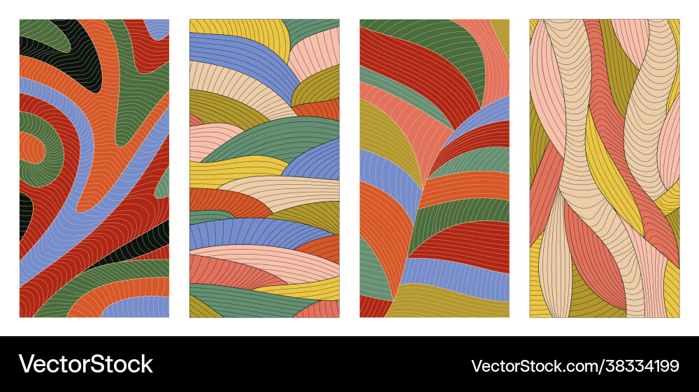 Set abstract wavy backgrounds line pattern Set abstract wavy backgrounds line pattern vector image