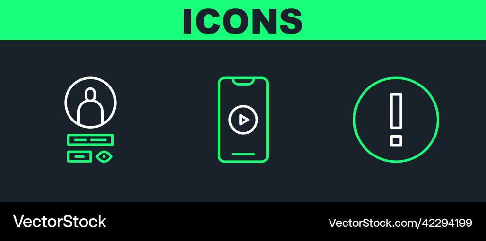 Set line information create account screen Vector Image