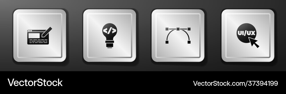 Set ui or ux design front end development bezier Set ui or ux design front end development bezier vector image