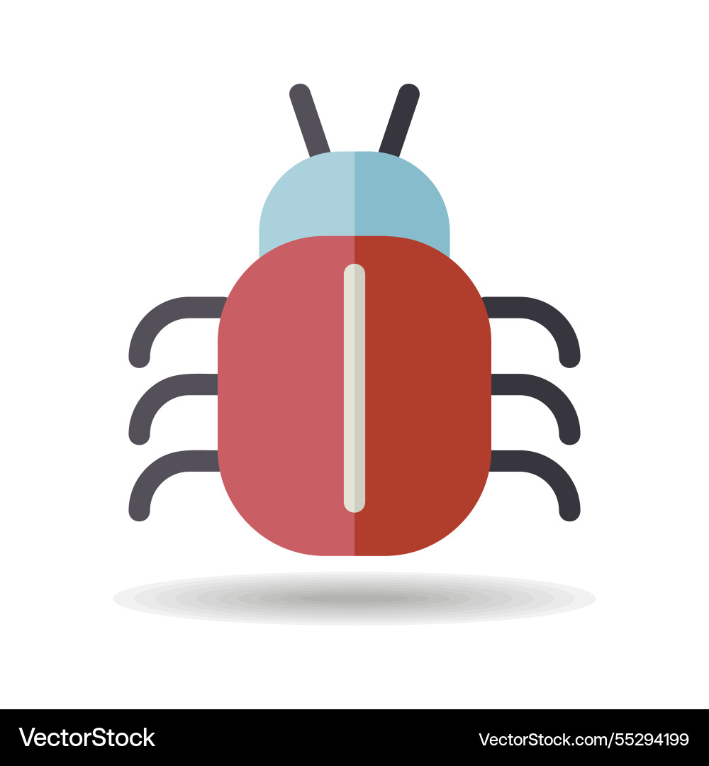 Software oder Programm Bug-Symbol Sicherheitszeichen Vektorbild