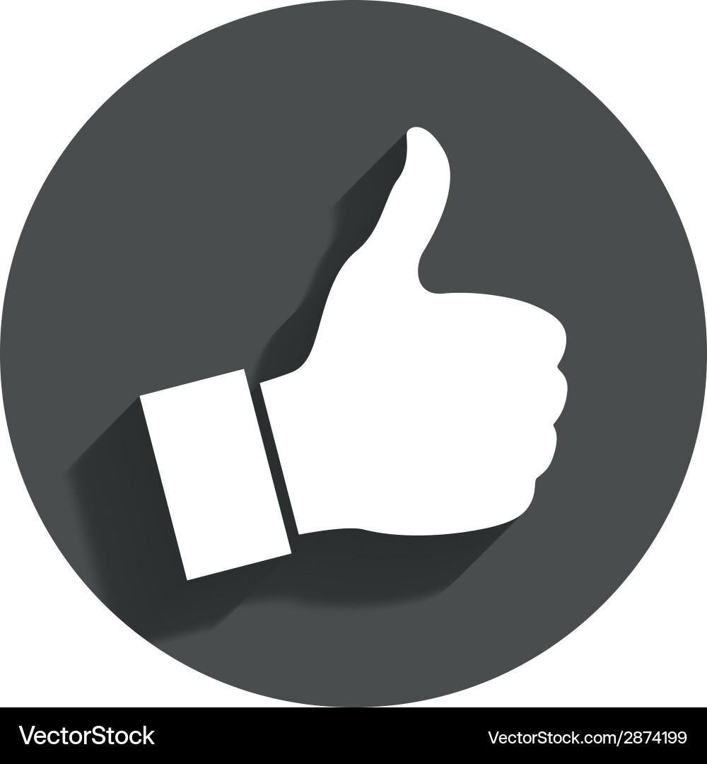 Thumb Up Icon - Circle Button Vector Image