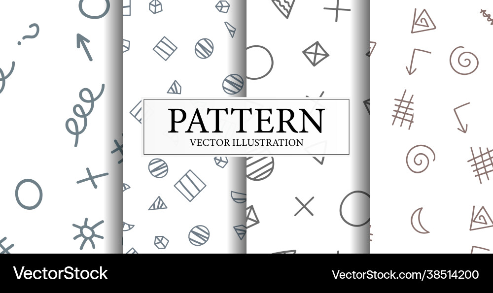 Abstract Seamless Pattern - Shapes & Lines vector image