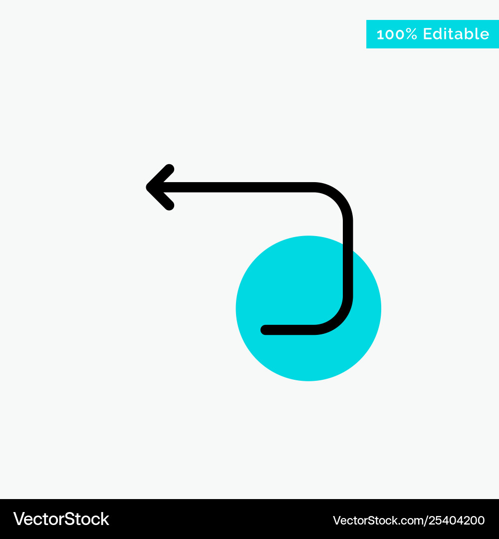 Arrow loop back turquoise highlight Arrow loop back turquoise highlight vector image
