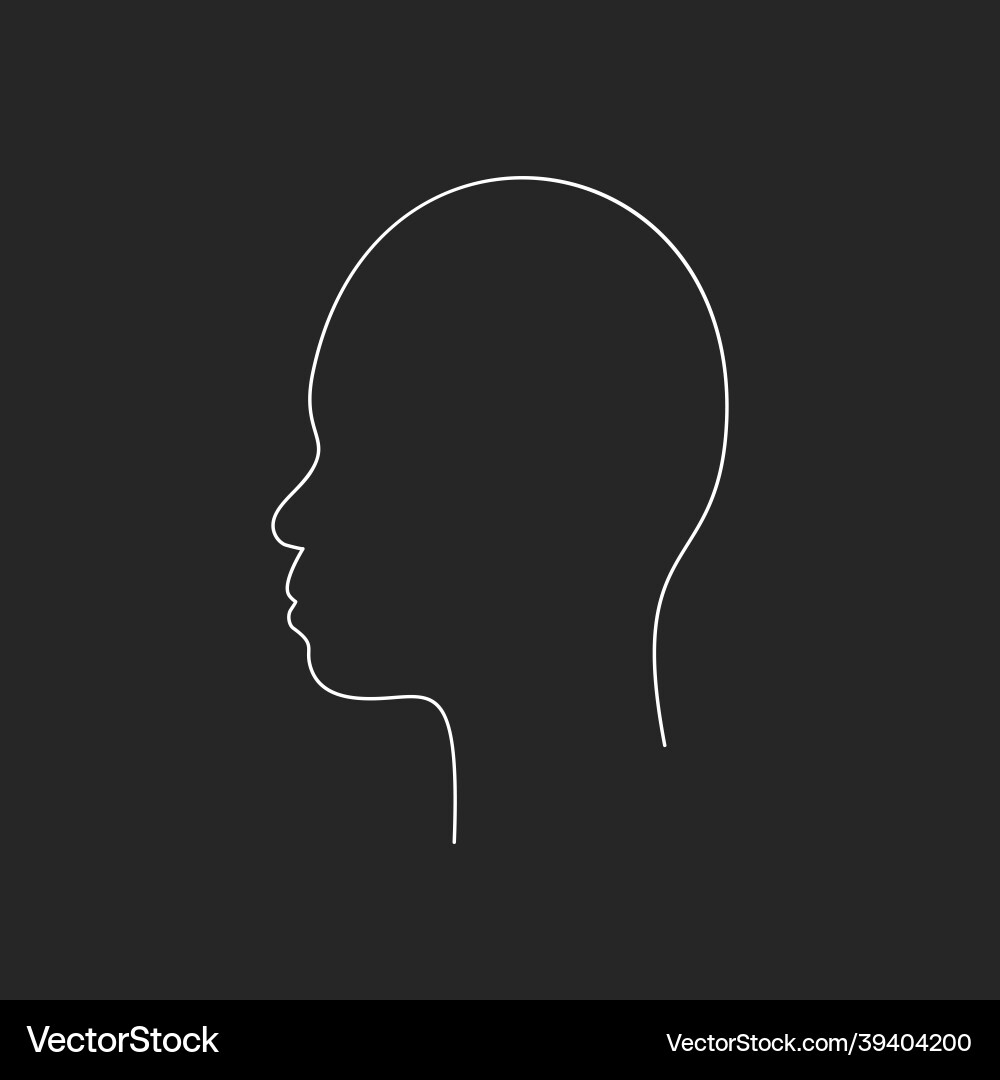 Asian non-binary head in profile with small snub vector image