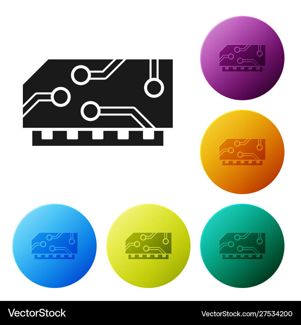 Black ram random access memory icon isolated Black ram random access memory icon isolated vector image