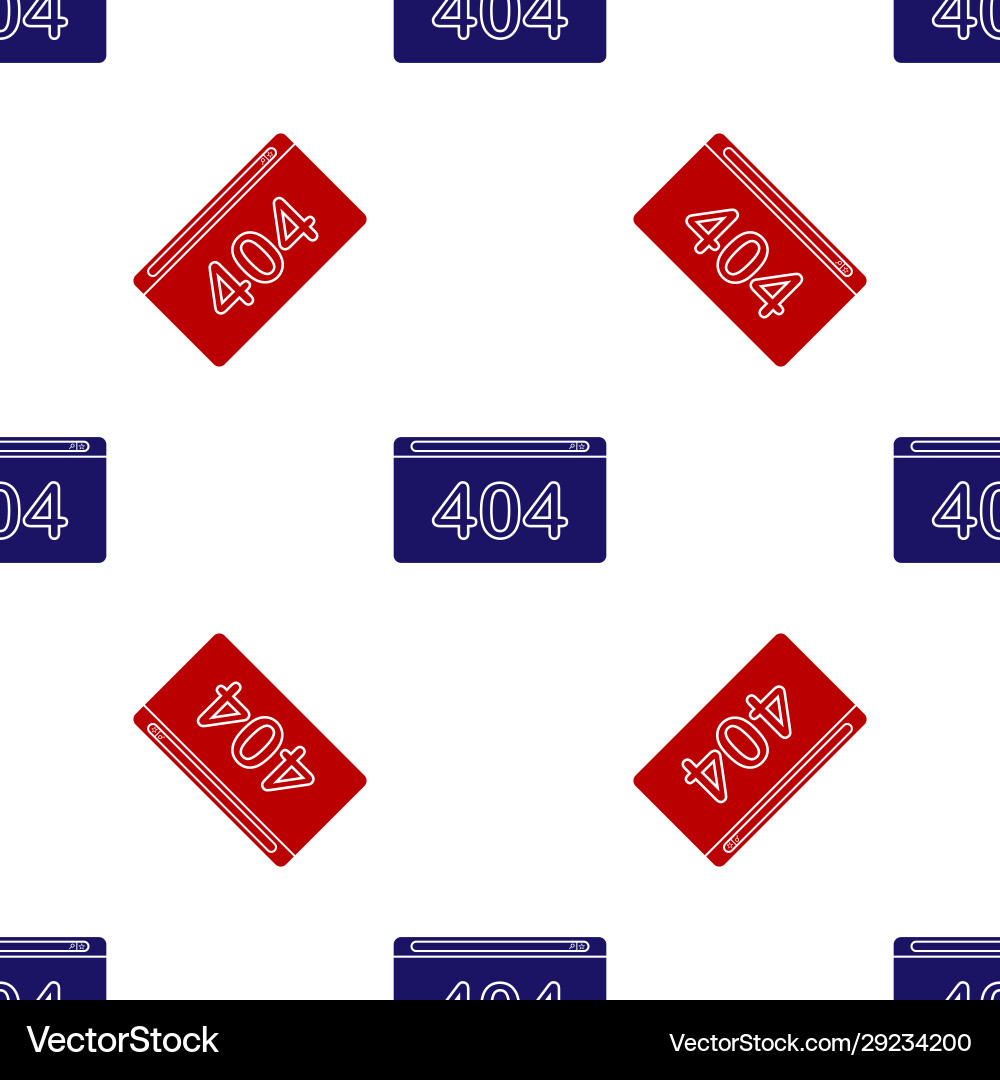 Blue and red page with a 404 error icon isolated Blue and red page with a 404 error icon isolated vector image