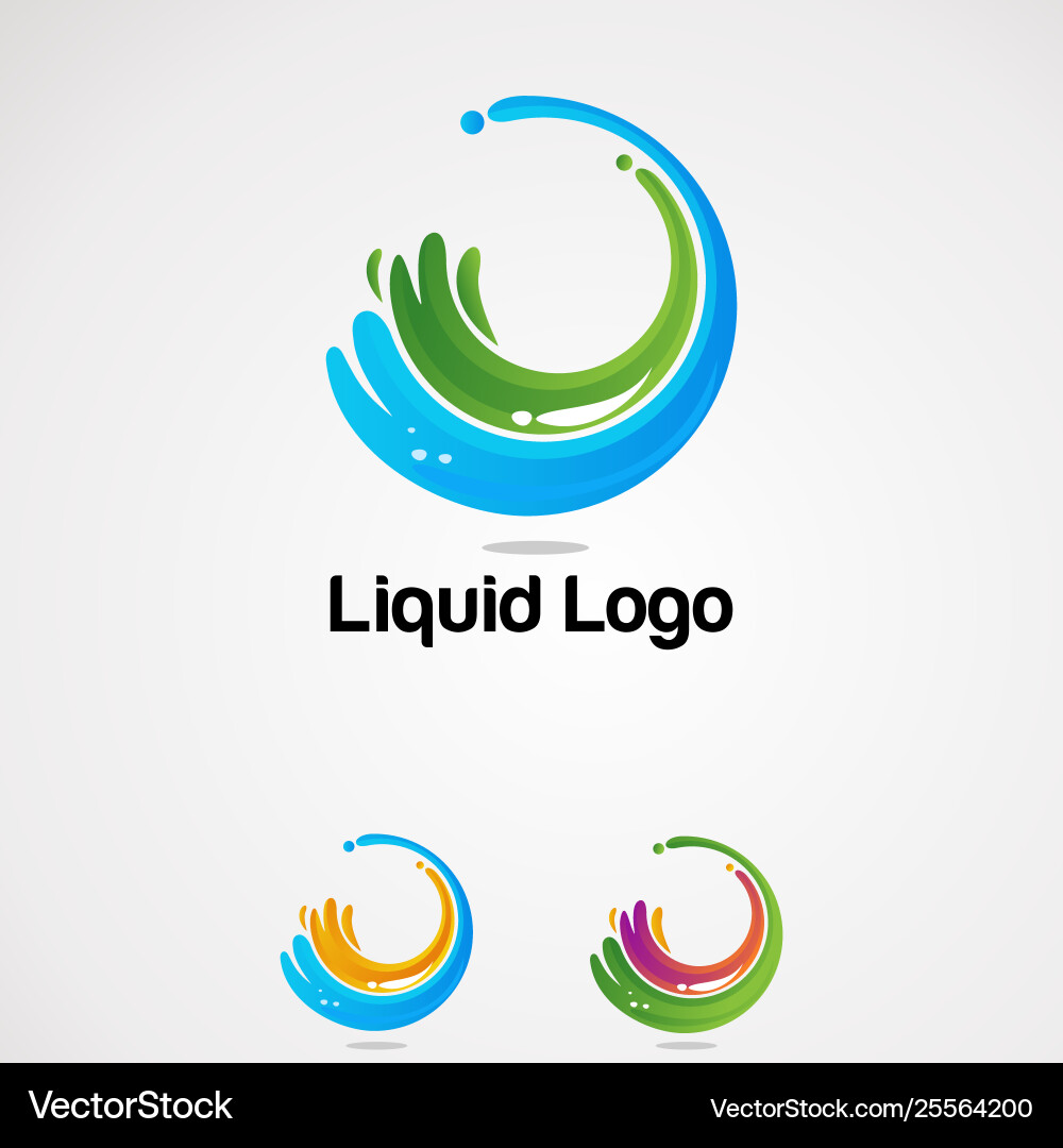 Circle liquid splash with colorful logo icon Circle liquid splash with colorful logo icon vector image