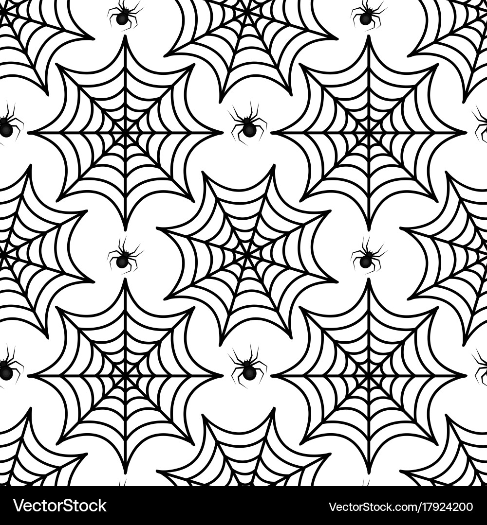 Cobweb seamless pattern spider repetitive texture Vector Image