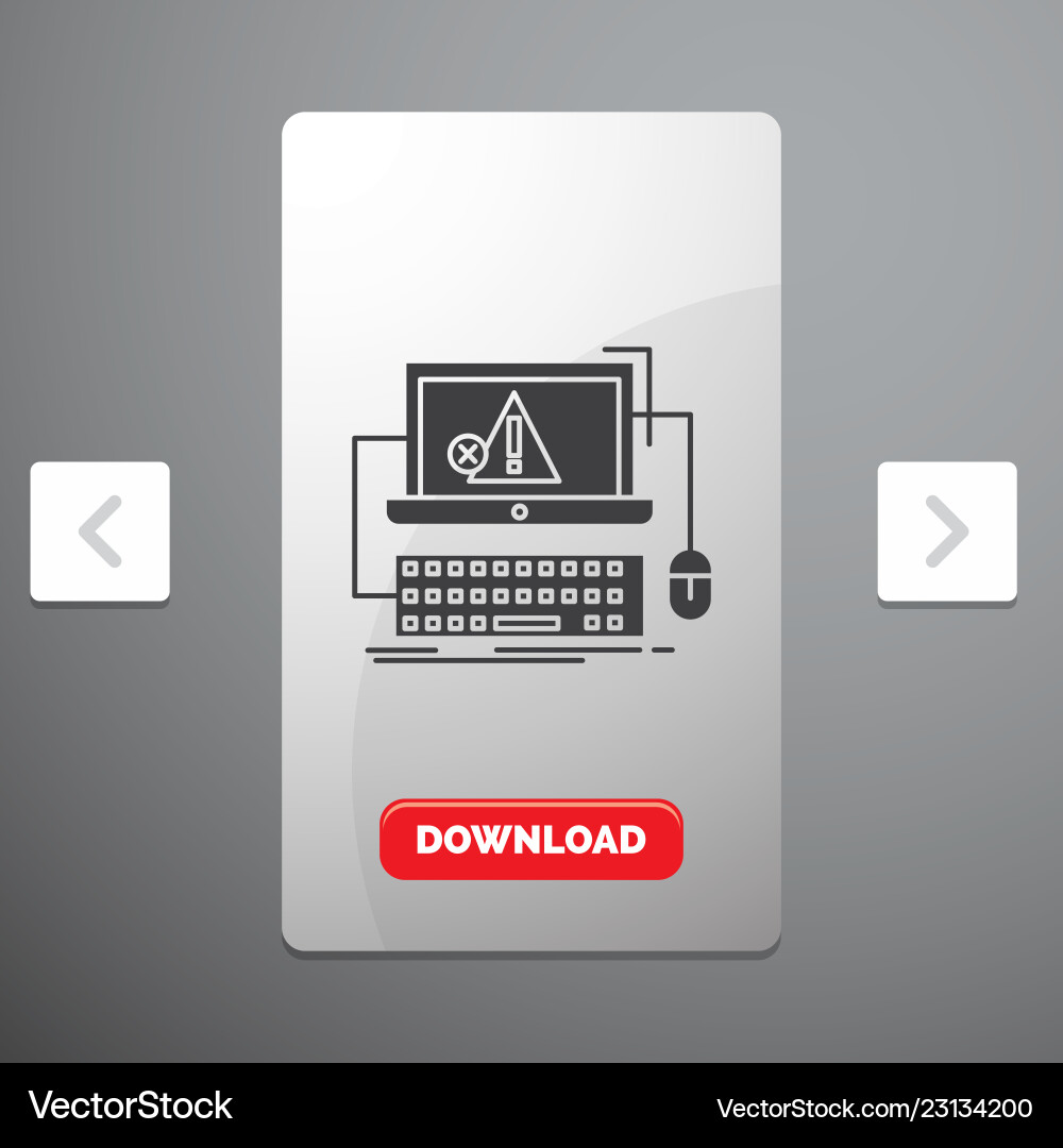 Computer crash error failure system glyph icon Vector Image