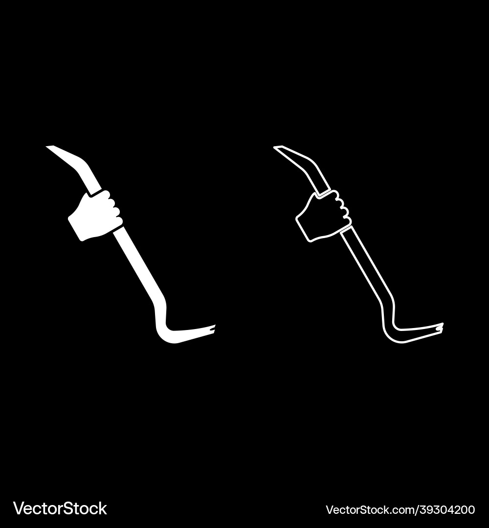 Crowbar in hand holding tool use arm using Vector Image