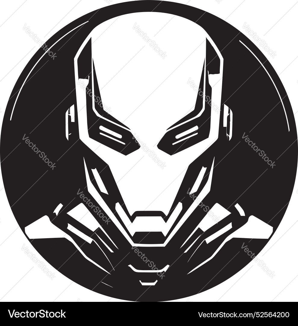 Cybernetic crusader futuristic robot face robotic Cybernetic crusader futuristic robot face robotic Vector Image