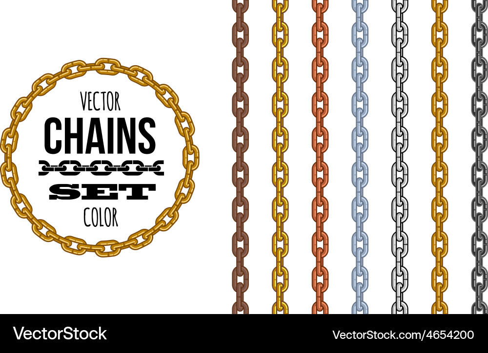 Different metallic material and color style chains Vector Image