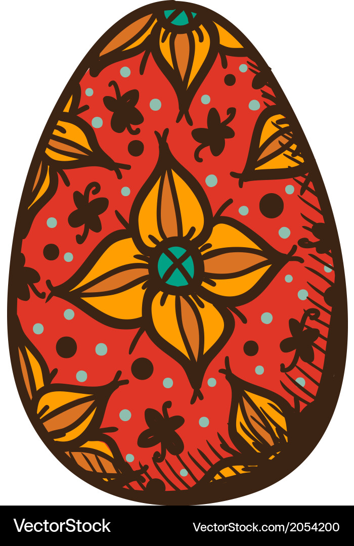Egg with pattern Vector Image
