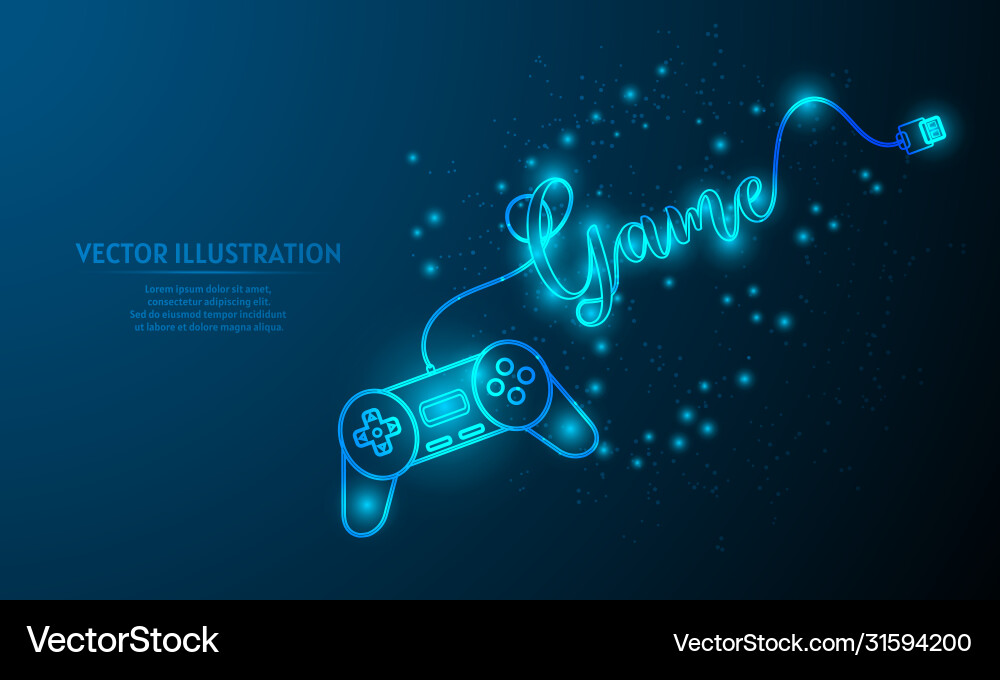 Glowing game controller blue abstract background Glowing game controller blue abstract background vector image