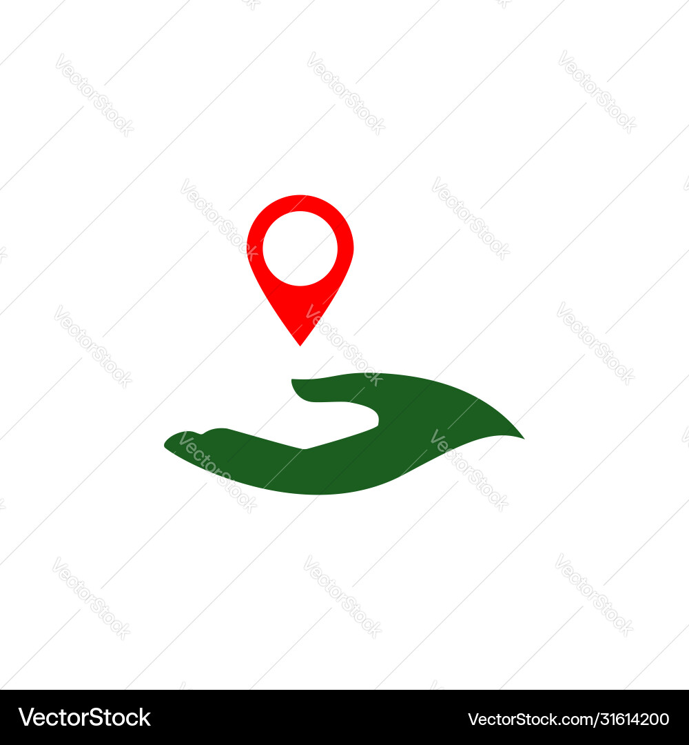 Hand map pointer design template Hand map pointer design template Vector Image