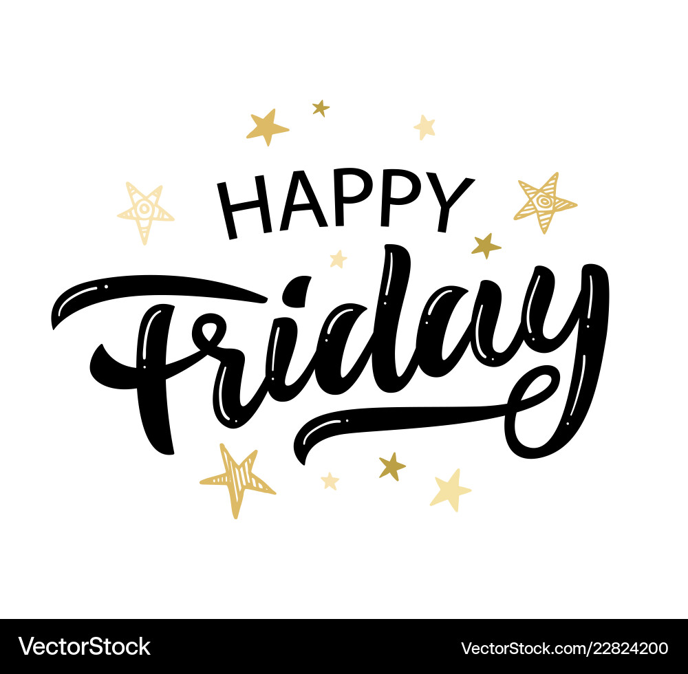 Happy Friday Lettering Quote Vector Image
