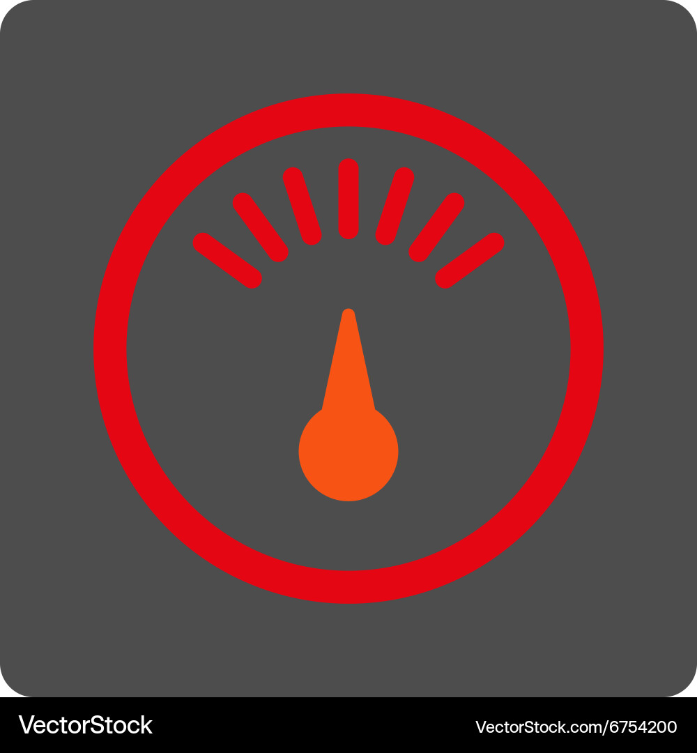 Meter rounded square button vector image